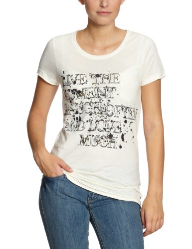 VERO MODA Damen T-Shirt 10067275, Gr. 36 (S), Beige (CREME MELANGE) Preisvergleich