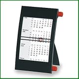 Produkt-Bild: 3-Monats-Tischkalender f&uuml;r 2012 + 2013, schwarz/rot, mit Drehmechanik