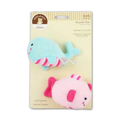 Child of Mine Seaside Pals Bath Set - Sponge & Squirter - Blue and Pink
