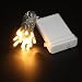 50 Waterproof Warm White LED Battery Operated Fairy Lights on Clear Cable