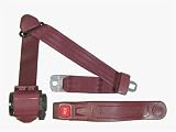 3-Point Retractable Lap & Shoulder Seat Belt, Maroon, with Push Button Release