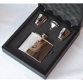 West Ham United F.C. Official Crested Hip Flask Box Set