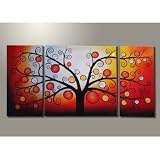 Modern Oil Painting on Canvas Stretched Framed on Wood Frame - Life Tree