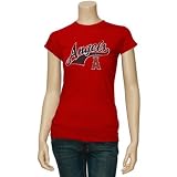 Los Angeles Angels of Anaheim Ladies Red Distressed Arched Logo T-shirt