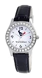 NFL Women's TX20017 Houston Texans Game Day Dazzler Black Leather Watch