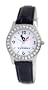 NFL Women's TX20017 Houston Texans "Game Day Dazzler" Black Leather Watch