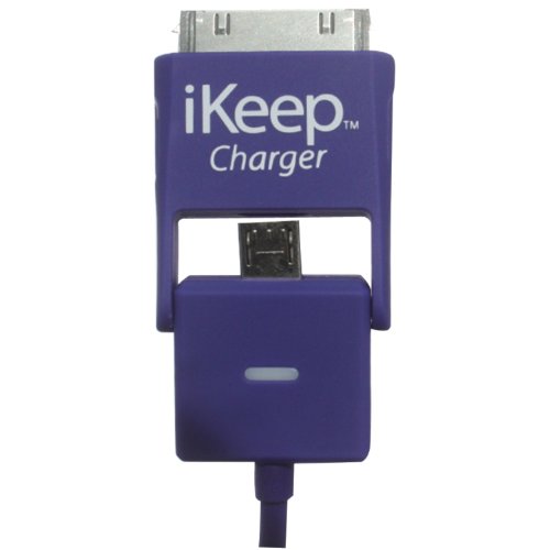 iKeep CC1PURPLE Candi Universal Charging Cord, 6-Feet - Retail Packaging - Purple