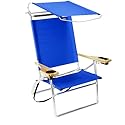 Deluxe 4 position Aluminum Beach Chair w/ Canopy Blue