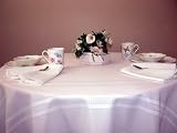 Tablecloth, Satin Stripe, White, 70 Inches Round, 100% Polyester Table Linen
