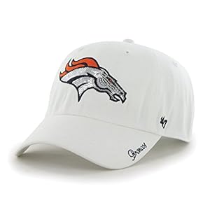 NFL Denver Broncos Women's '47 Brand Sparkle Team Color Clean Up Adjustable Hat, White