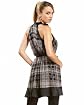 Banded Neck Belted Plaid Dress Product Image