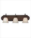 3 Light Bath Bar - Walnut Patina Finish : Cream Marble Glass