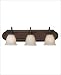 3 Light Bath Bar - Walnut Patina Finish : Cream Marble Glass