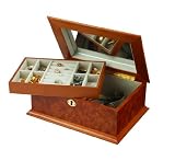 Glass Top Jewelry Box in Ivory by Mele & Co.