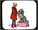 Mauspad mit Dekoration - zuerst, K�rper, Pudel, Einzelpersonen, Individuums, Menschen, Frau, legen, Person, Ausstellung, Hund, menschlich, Hals, Personen, Hunde, Leute, Platz, Medaille