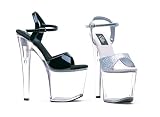 821-JULIET-C, 8 Heel Clear Bottom Sandal by Ellie Shoes