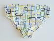Mens Bikini Brief with Adjustable Elastic Drawstring Waist Mesh Lined. Multi Squares Print in Sizes 34-40