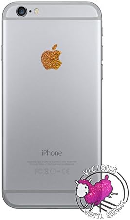 Gold Sparkles Color Changer for Apple iPhone 6 Logo Vinyl Sticker Decal Glitter Shiny