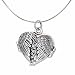 925 Sterling Silver Angel Heart Guardian Angel Wing Locket Pendant Necklace