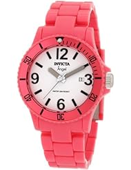 Invicta Womens 1209 Angel White Dial Pink Plastic Watch