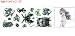 Rosallini Thirteen Black Patterns Decorative Temporary Tattoos