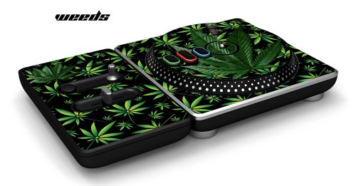 DJ Hero Turntable Controller Protective Skin, Fits Xbox 360, Playstation 2 & 3, Nintendo Wii - Weeds Black