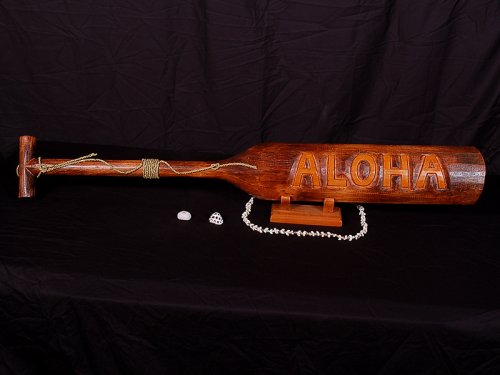 PADDLE ALOHA DESIGN 46 INCHES - TIKI TROPICAL DECOR
