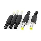 uxcell　DCプラグ　ケーブルオスのコネクタ　電源供給　ブラック　プラスチックのカバー　5個　5.5mmx2.1mm