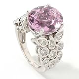 14K White Gold Kunzite & Diamond Flex Ring