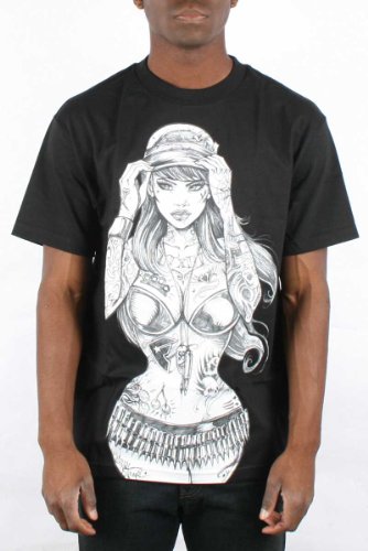 Famous Stars and Straps - American Woman Mens T-Shirt in Black, Size: XXX-Large, Color: Black
