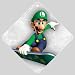 Car Window Sign of Super Mario Bros. Luigi on Flyboard (Snowboard)