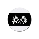 Racing Flags Round Rubber Coaster set 4 pack Great Gift Idea