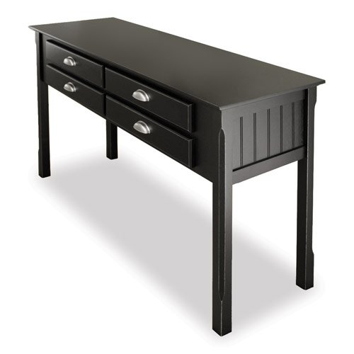 Console Hall Table with Drawers in Black Console Hall Table with Drawers in Black