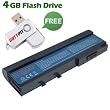 Battpit™ Laptop / Notebook Battery Replacement for Acer TravelMate 6452 (6600mAh / 73Wh) with FREE 4GB Battpit™ USB Flash Drive