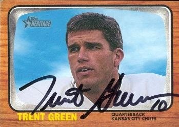 Trent Green Autographed/Hand Signed Football Card (Kansas City Chiefs) 2005 Topps Heritage #18