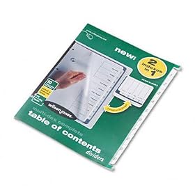 Multi-Dex Index Black & White 10-Tab, Labeled 1-10, Letter, 10/Set