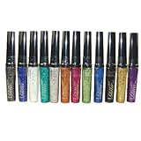 12 LA Colors Shimmer Sparking Glitter Eye Liner Set (12 Different Colors)