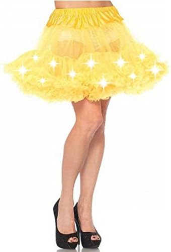 DONNAFULLIA Womens Sexy Yellow Light Up Petticoat(Free Size,Yellow)