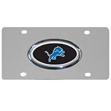 NFL Detroit Lions Steel License Plate with Raised Logo
