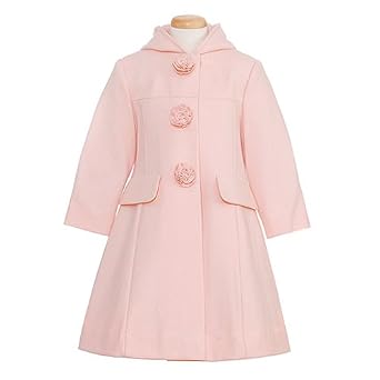 Rothschild Girls Wool Hooded Rose Coat