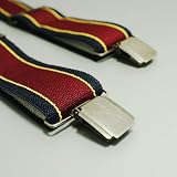 Black Suspenders Burgundy striped Elastic suspenders for teens Bronze toned Clip-On SP1004