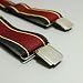 Black Suspenders Burgundy striped Elastic suspenders for teens Bronze toned Clip-On SP1004