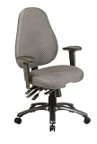 Kitchen & Housewares : Office Star 4532 MULTI-FUNCTION SADDLE SEAT MID BACK CHAIR WITH TITANIUM FINISH BASE Black 21