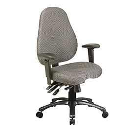 Office Star 4532 MULTI-FUNCTION SADDLE SEAT MID BACK CHAIR WITH TITANIUM FINISH BASE Black 21 by Office Star