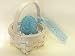 Baby's First Easter Egg ~ Baby Boy ~ CZECH Glass Bead Easter EGG + Wicker Basket ~ Hand Beaded NEW