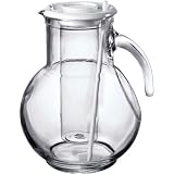 Bormioli Rocco Kufra 73 Ounce Glass Pitcher With Ice Tube and White Lid