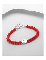 Red Corals Bracelet In 92.5 Sterling Silver