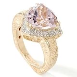 14K Rose or Yellow Gold Kunzite & Diamond Ring