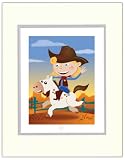 TykeStyle Riding Cowgirl Heirloom 11x14 Art Print