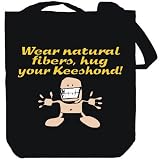Canvas Tote Bag Black WEAR NATURAL FIBERS HUG YOUR DOG Dogs